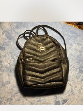 Rampage Black Faux Leather
Quilted Chevron Mini Backpack Gold
Hardware